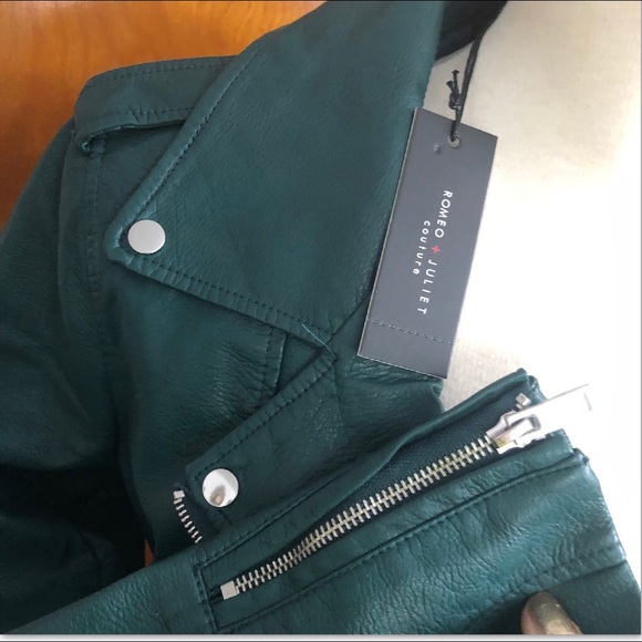 ROMEO & JULIET COUTURE  HUNTER GREENLEATHER JACKET - Picture 7 of 8